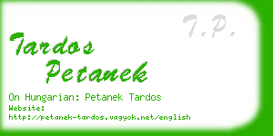tardos petanek business card